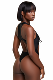 Black Tie Front Racer Back Bodysuit