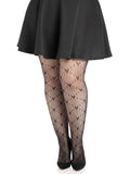 Valentina Heart Net Fishnet Tights for Women | Romantic Patterned Stretch Hosiery