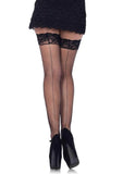 Stay-Up Fishnet Thigh High Stockings with Silicone Lace Top | Women's Hosiery