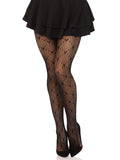 Valentina Heart Net Fishnet Tights for Women | Romantic Patterned Stretch Hosiery