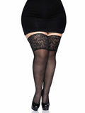 Stay Up Sheer Thigh High Stockings with Lace Top & Silicone Grip