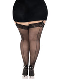 Sheer Backseam Thigh High Stockings with Lace Top | Elegant Women's Hosiery