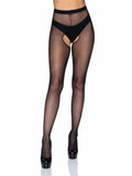 Sheer Crotchless Pantyhose – High Waist 15 Denier Sexy Hosiery for Women