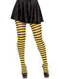 Women's Nylon Striped Tights – Bold Opaque Novelty Hosiery