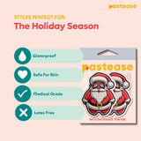 Black Jolly Saint Nick Christmas Breast Pasties – Festive Adhesive Nipple Covers for Holiday Parties