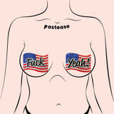 USA Flag Glitter Nipple Pasties – Waterproof Reusable Stars & Stripes Adhesive Covers