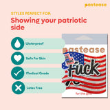 USA Flag Glitter Nipple Pasties – Waterproof Reusable Stars & Stripes Adhesive Covers