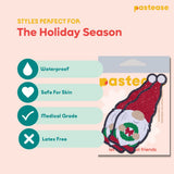 Christmas Wreath Garden Gnome Nipple Covers – Holiday Waterproof Adhesive Pasties
