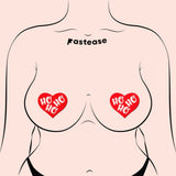 Red & White Holiday Heart Nipple Covers – Festive Adhesive Christmas Pasties