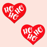 Red & White Holiday Heart Nipple Covers – Festive Adhesive Christmas Pasties