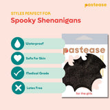 Liquid Black Bat Nipple Pasties – Waterproof Adhesive Bat-Shaped Nipple Covers for Halloween, Cosplay & Festivals