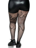 Flame Fishnet Tights – Patterned Novelty Fishnet Pantyhose for Festival & Party Wear
