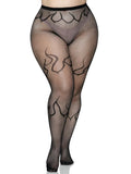 Flame Fishnet Tights – Patterned Novelty Fishnet Pantyhose for Festival & Party Wear