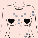 Mini Silver Glitter Heart Body Pasties – 10 Pack Adhesive Festival Stickers