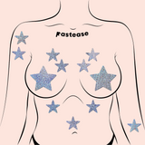 Mini Silver Glitter Star Body Pasties – 10 Pack Adhesive Festival Star Stickers