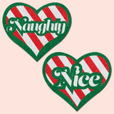 Velvet Naughty & Nice Heart Nipple Covers – Holiday Adhesive Heart Pasties