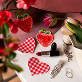 Strawberry Sparkly Red Juicy Berry Nipple Pasties – Glitter Velvet Waterproof Adhesive Covers