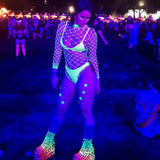 Mini Glow in the Dark Star Body Pasties – 10 Pack Adhesive Festival Star Stickers