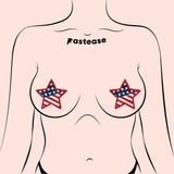 Glitter Patriotic USA Star Nipple Covers – Red White & Blue Adhesive Star Pasties