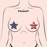 Glitter Stars & Stripes Patriotic Star Nipple Covers – Adhesive USA Festival Star Pasties