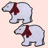 Polar Bear with Scarf Sparkling Nipple Pasties – Glitter Holiday Adhesive Nipple Covers