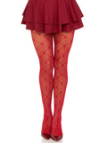 Valentina Heart Net Fishnet Tights for Women | Romantic Patterned Stretch Hosiery