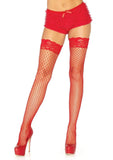 Industrial Fishnet Stay Up Thigh High Stockings with Lace Top