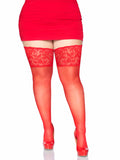 Stay Up Sheer Thigh High Stockings with Lace Top & Silicone Grip