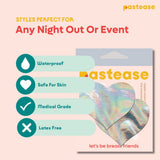 Holographic Heart Nipple Covers – Iridescent Adhesive Festival Heart Pasties