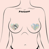 Holographic Heart Nipple Covers – Iridescent Adhesive Festival Heart Pasties