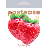 Strawberry Sparkly Red Juicy Berry Nipple Pasties – Glitter Velvet Waterproof Adhesive Covers