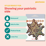 Golden Glitter Sheriff Star Nipple Pasties | Western Badge Costume Adhesive Covers