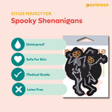 Dancing Skeletons with Pumpkin Heads Halloween Nipple Pasties – Waterproof Adhesive Costume Covers