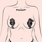 Dancing Skeletons with Pumpkin Heads Halloween Nipple Pasties – Waterproof Adhesive Costume Covers