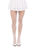 Valentina Heart Net Fishnet Tights for Women | Romantic Patterned Stretch Hosiery