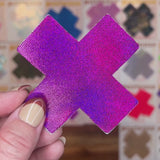 Holographic Plus X Nipple Pasties – Iridescent Festival & Party Adhesive Covers