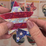 Glitter Stars & Stripes Patriotic Star Nipple Covers – Adhesive USA Festival Star Pasties