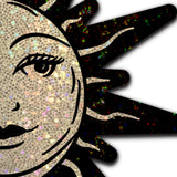 Gold Glitter Sun & Moon Face Nipple Pasties – Waterproof Latex-Free Festival Pasties