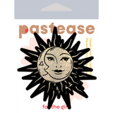 Gold Glitter Sun & Moon Face Nipple Pasties – Waterproof Latex-Free Festival Pasties