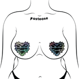 Reflective Barbed Wire Heart Nipple Covers – Adhesive Festival Heart Pasties