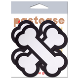 White Crossbone Breast Pasties | Waterproof Adhesive Nipple Covers for Festivals, Costumes & Raves