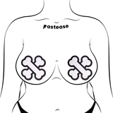 White Crossbone Breast Pasties | Waterproof Adhesive Nipple Covers for Festivals, Costumes & Raves