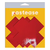 Red Faux Latex Full Breast Covers – Glossy Adhesive Support Tape for Backless & Strapless Outfits