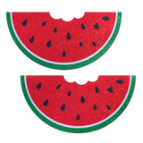 Watermelon Slice with a Bite Breast Pasties – Glitter Velvet Watermelon Nipple Covers