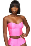 Neon Pink Tube Corset Top