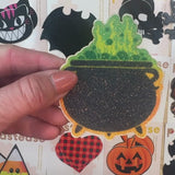 Cauldron Black & Green Flaming Bubbling Witches Brew Nipple Pasties | Waterproof Latex-Free Adhesive