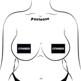Black Censor Bar Nipple Covers – Matte Adhesive Costume & Festival Pasties