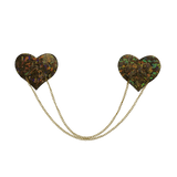 Gold Shattered Disco Heart Nipple Covers with Gold Chains – Sparkling Festival Adhesive Pasties