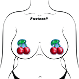 Cherry Glitter Velvet Nipple Covers – Red Cherry Adhesive Festival Pasties