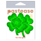 Four Leaf Clover Green Glitter Velvet Shamrock Nipple Pasties | Waterproof Festival Nipple Covers